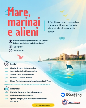 MEETING DI RIMINI, DOPPIO APPUNTAMENTO CON ACLI TERRA: DALLA TERRA AL MARE, COLTURE, CULTURE E NUOVE SFIDE DEL MEDITERRANEO