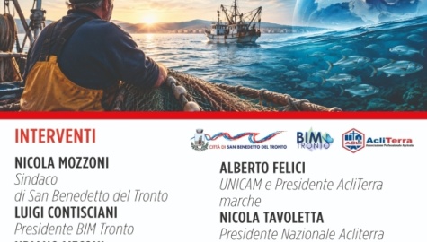 SAN BENEDETTO DEL TRONTO, AL VIA IL CONVEGNO "IL FUTURO DELLA PESCA IN ADRIATICO, TRA RISCALDAMENTO GLOBALE E CRISI DELLE FILIERE ITTICHE"
