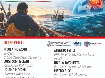 SAN BENEDETTO DEL TRONTO, AL VIA IL CONVEGNO "IL FUTURO DELLA PESCA IN ADRIATICO, TRA RISCALDAMENTO GLOBALE E CRISI DELLE FILIERE ITTICHE"
